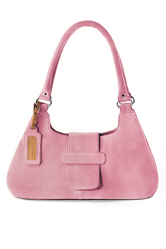 Dress handbag in carnation pink leather - Top view